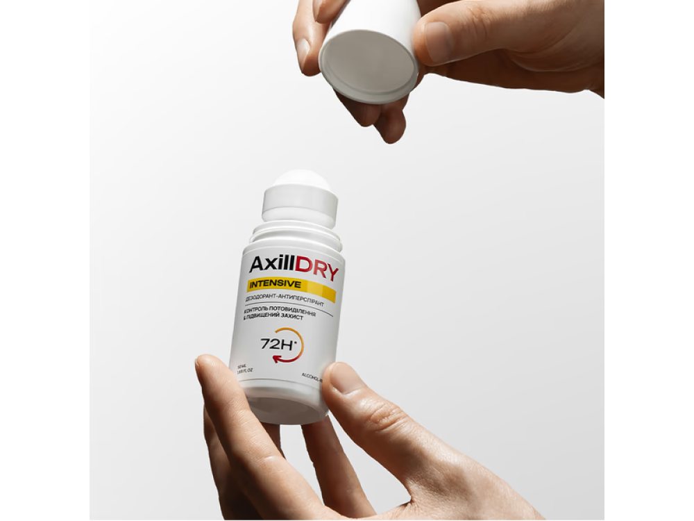 Кульковий дезодорант-антиперспірант AxillDRY Intensive до 72 годин 50мл