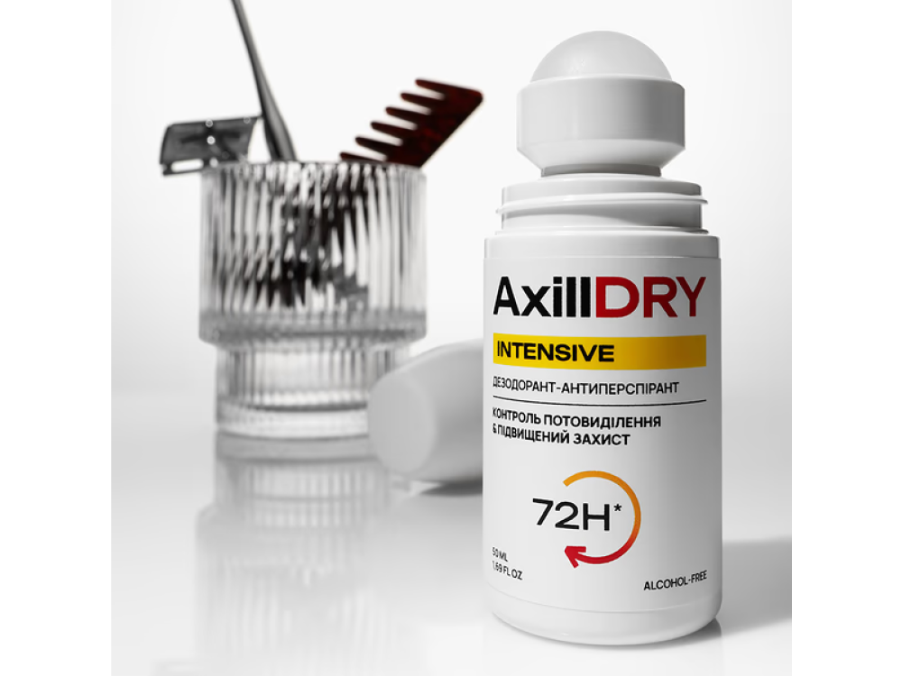 Кульковий дезодорант-антиперспірант AxillDRY Intensive до 72 годин 50мл