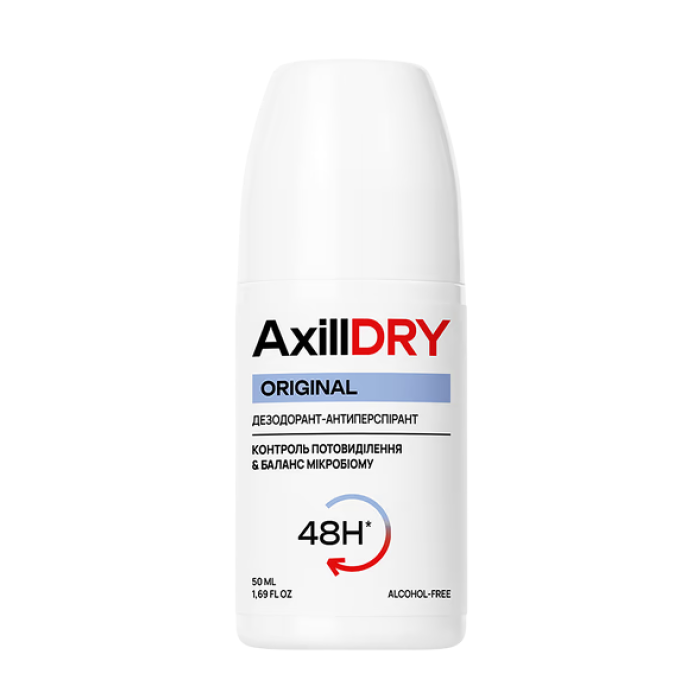 Кульковий дезодорант-антиперспірант AxillDRY Original до 48 годин 50мл