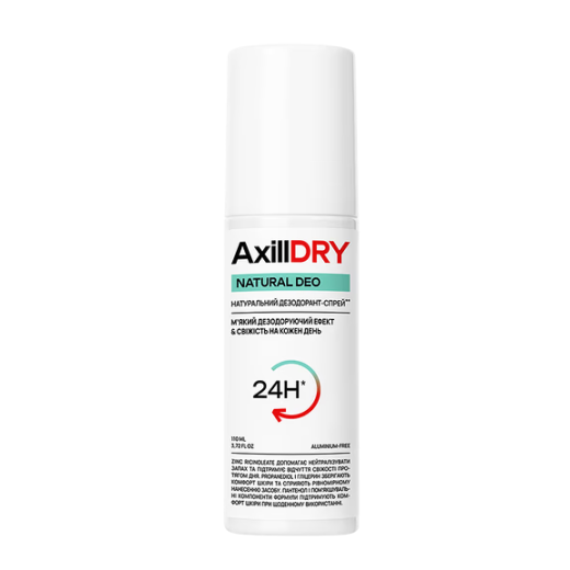 Натуральний дезодорант-спрей AxillDRY Natural Deo до 24 годин 110мл