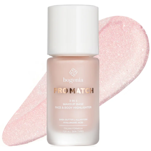 База-хайлайтер під макіяж Bogenia BG613 MATCH 3in1 Makeup Base, Face&Body Highlighter, 35 мл