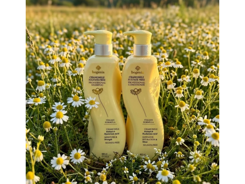Шампунь для волосся з ромашкою Bogenia BG461 Chamomile Sulfate Free Professional Shampoo 001, 400 мл