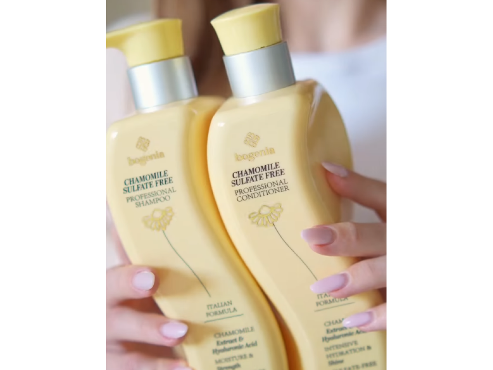Шампунь для волосся з ромашкою Bogenia BG461 Chamomile Sulfate Free Professional Shampoo 001, 400 мл