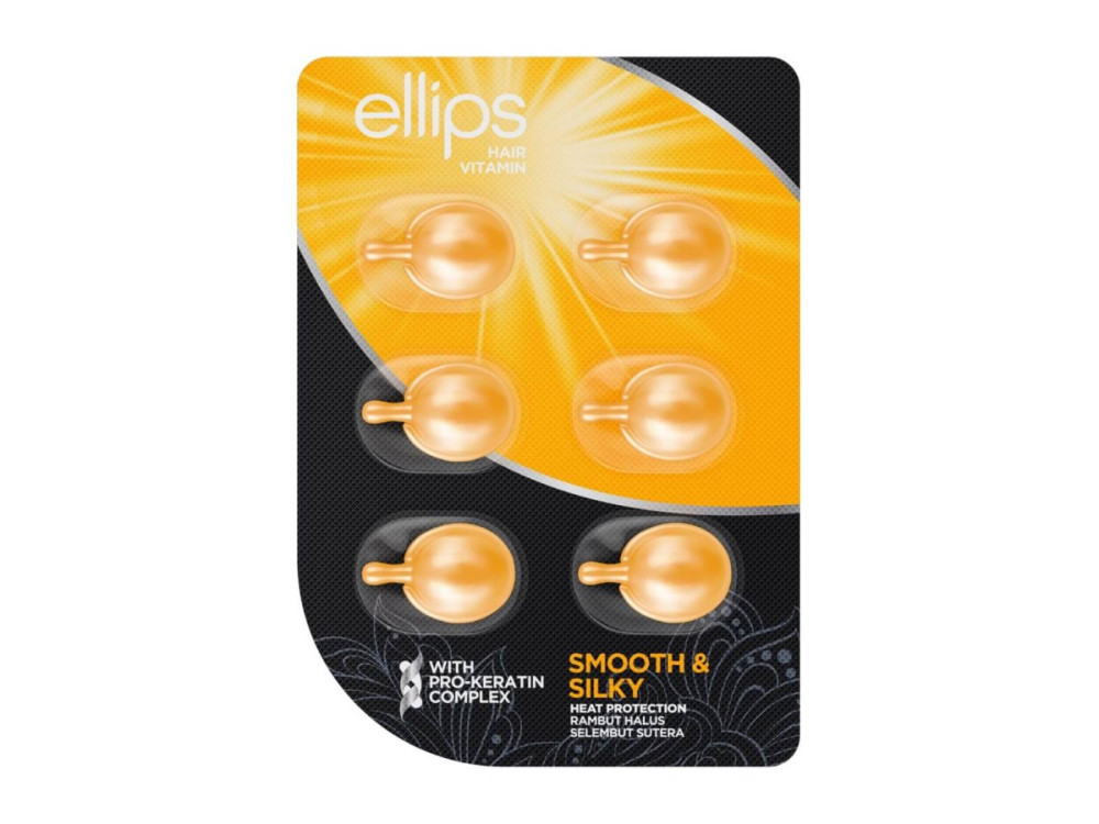 Капсули для волосся Ellips Hair Vitamin бездоганний шовк з про-кератиновим комплексом, 6 шт по 1мл