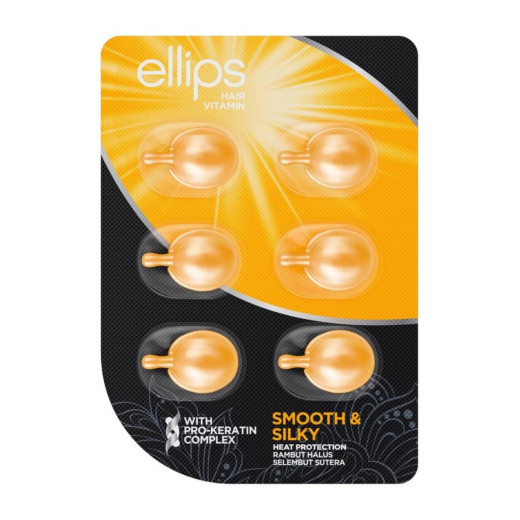 Капсули для волосся Ellips Hair Vitamin бездоганний шовк з про-кератиновим комплексом, 6 шт по 1мл