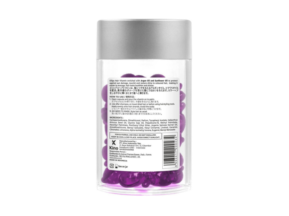Капсули для захисту кольору волосся Ellips Hair Vitamin Сяйво кольору з олією соняшника, 50 шт по 1мл