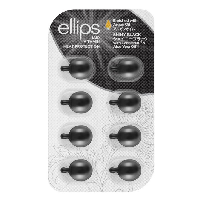 Капсули для зміцнення волосся Ellips Hair Vitamin Нічне сяйво з олією кукуї та алое вера, 8 шт по 1мл