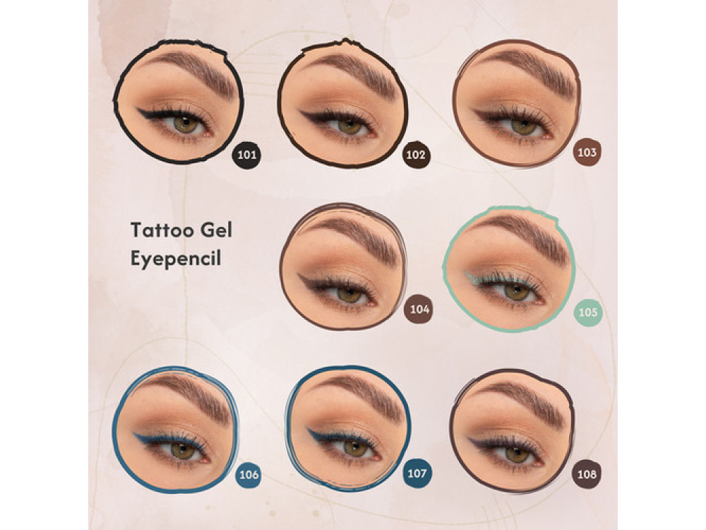 Гель-олівець для очей Golden Rose Tattoo Gel Eye Pencil 102 Dark Brown