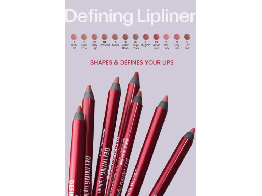 Олівець для губ Golden Rose Defining Lipliner 08 Burgundy