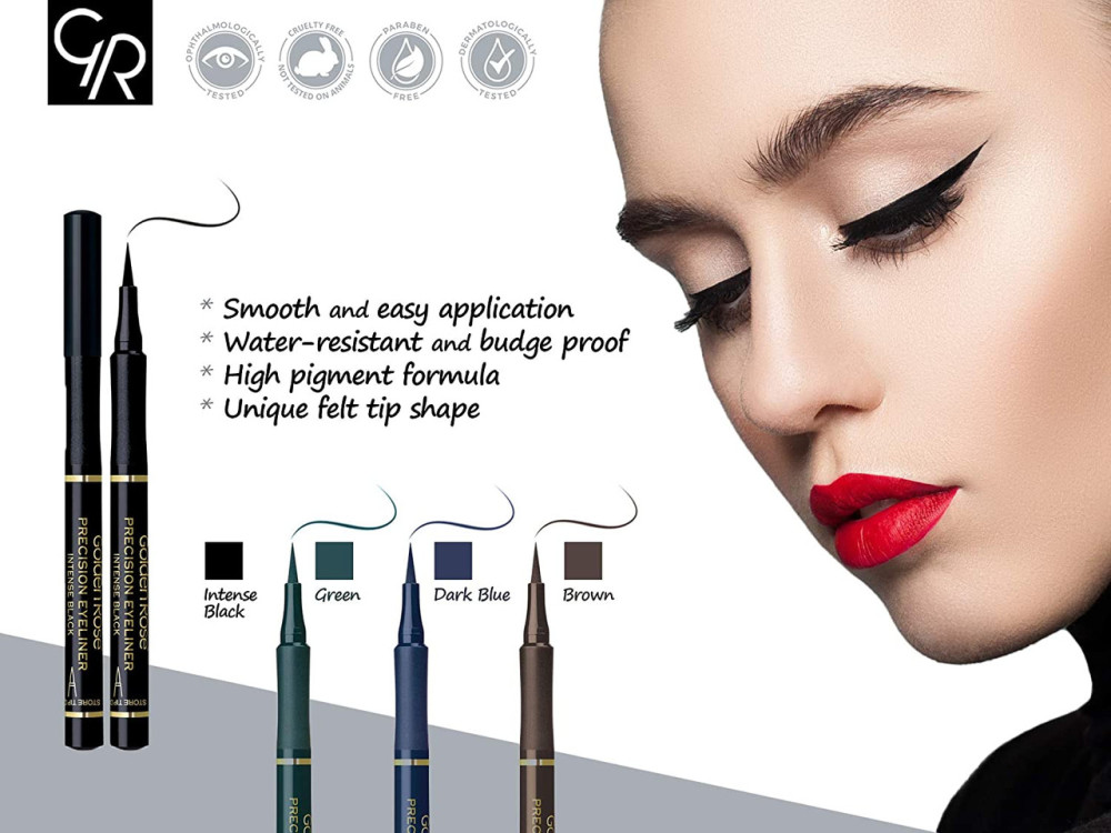 Підводка для очей маркер Golden Rose Precision Liner синя, 9мл