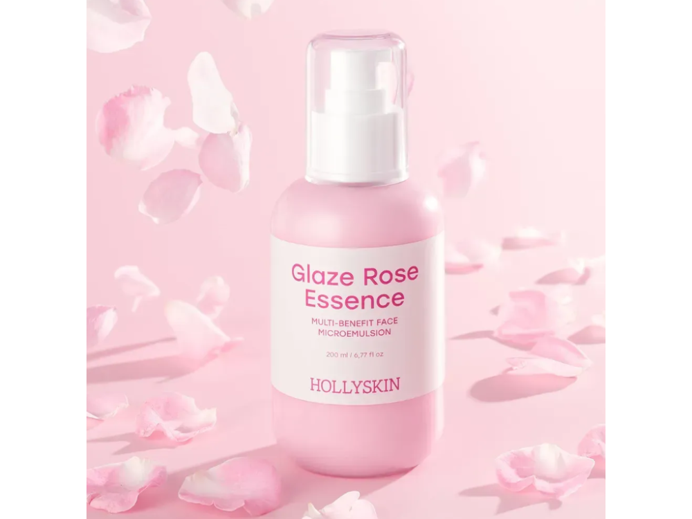 Мультифункціональна трояндова мікроемульсія для обличчя HOLLYSKIN Glaze Rose Essence, 200 мл