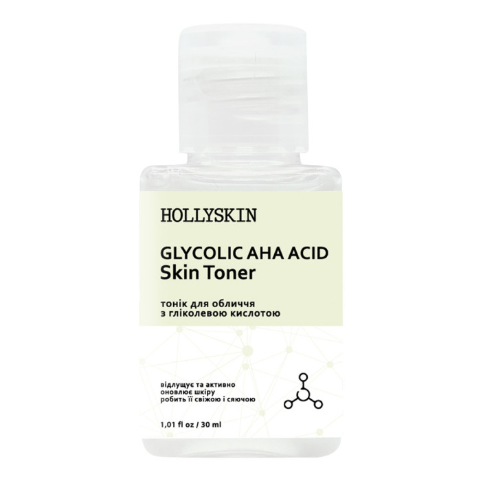 Тонік для обличчя HOLLYSKIN Glycolic AHA Acid Skin, 30 ml