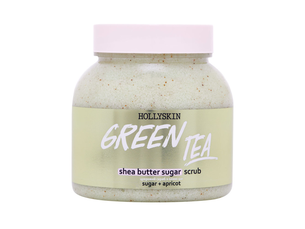 Цукровий скраб з олією ши і перлітом HOLLYSKIN Green Tea 350g