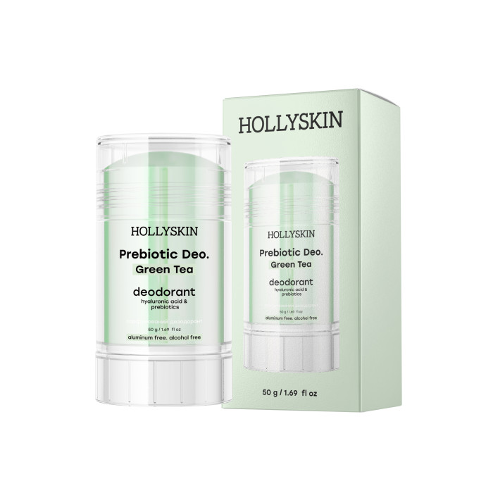 Парфумований дезодорант з гіалуроновою кислотою та пребіотиками HOLLYSKIN Green Tea 50g