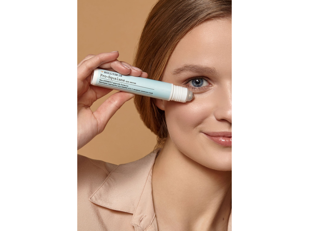 Пептидна сироватка від темних кіл і зморшок навколо очей HOLLYSKIN Pro-SQUALANE Eye serum 15ml