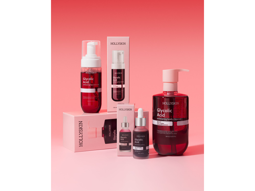 Відлущувальна пінка для обличчя з екстрактом кленового сиропу HOLLYSKIN Glycolic Acid 150ml