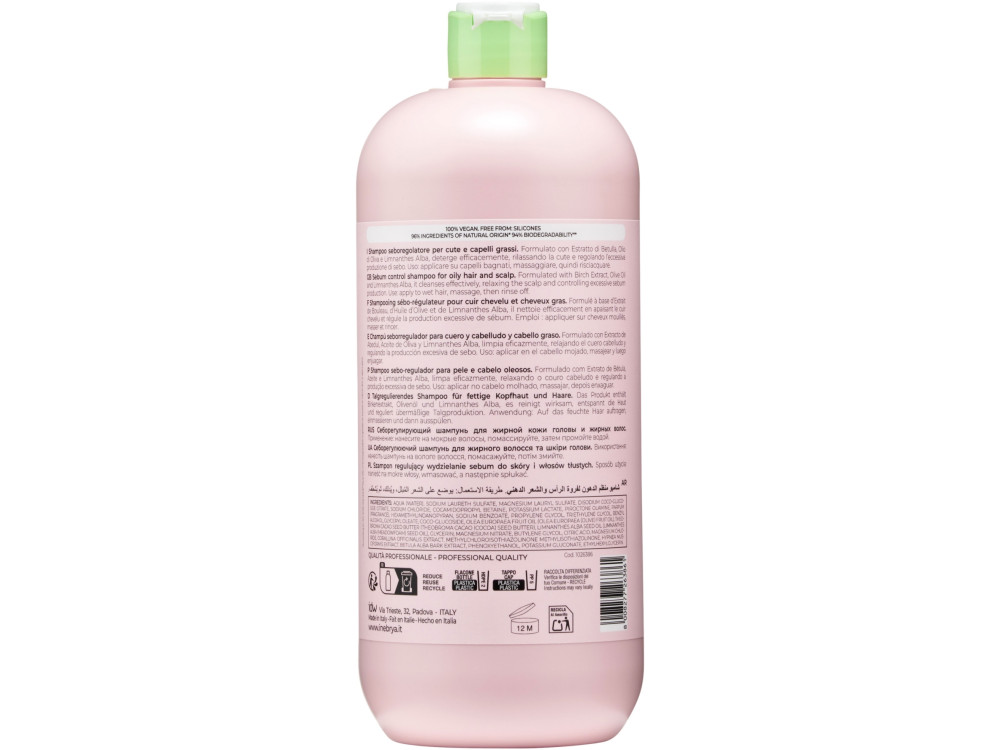 Шампунь для жирного волосся Inebrya balance shampoo, 1000 мл