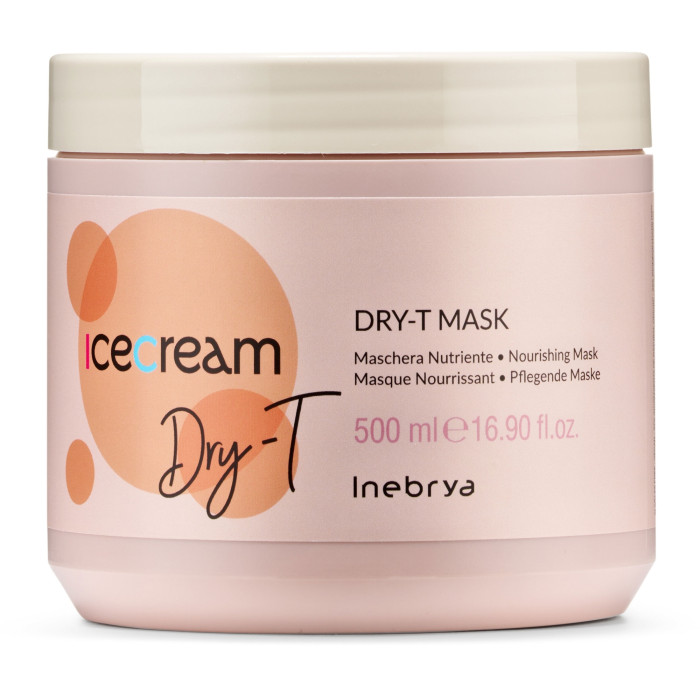 Маска для сухого, кучерявого та фарбованого волосся Inebrya dry-t mask 500 мл