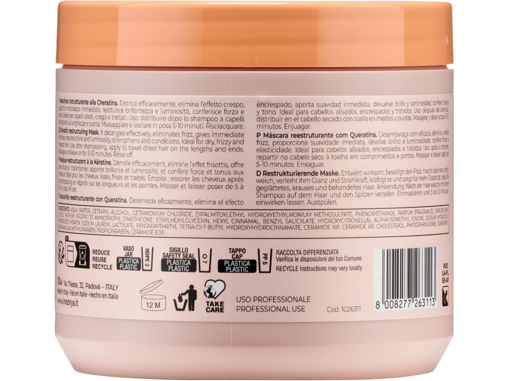 Маска відновлююча з кератином Inebrya Keratin restructuring mask with keratin 500 мл