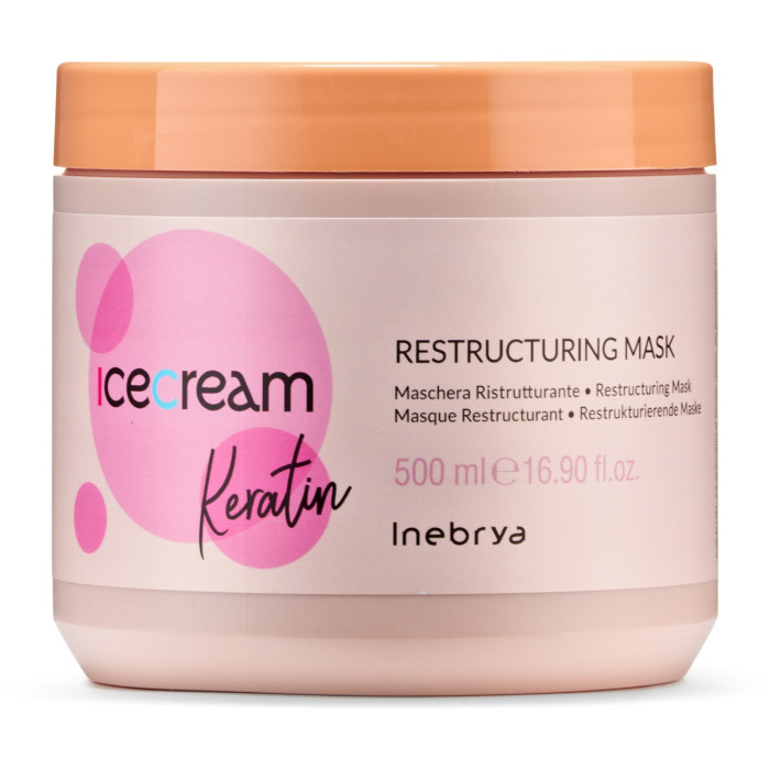 Маска відновлююча з кератином Inebrya Ice Cream Keratin restructuring mask with keratin, 500 мл