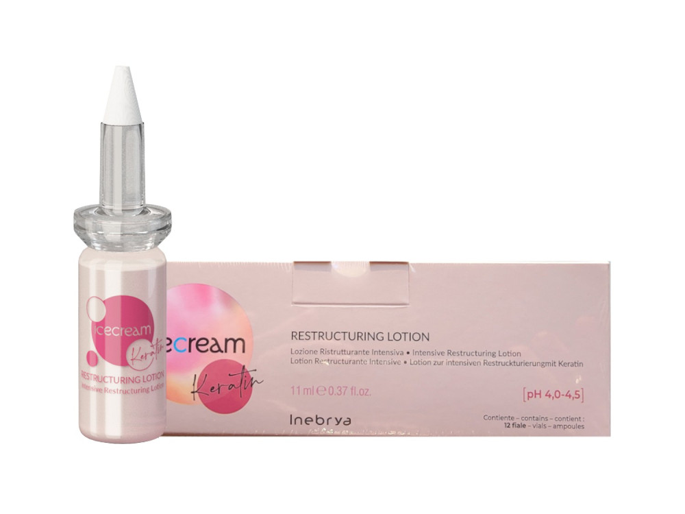 Лосьйон для волосся з кератином Inebrya Keratin restructuring lotion 12 амп*11 мл (поштучно)