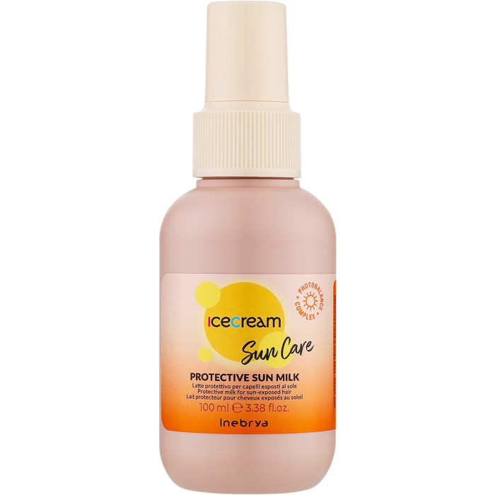 Молочко для захисту волосся від сонця, солі та хлору Inebrya ice cream sun care protective milk 100 мл