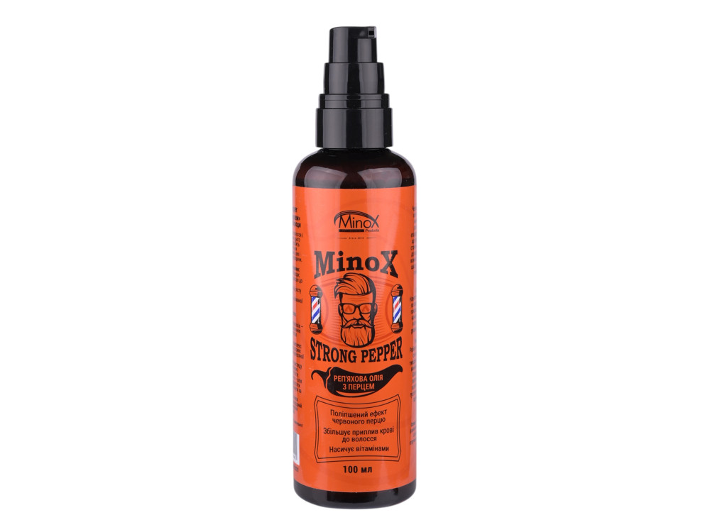 Реп’яхова олія з перцем: для росту волосся/бороди Minox Strong Pepper, 100мл