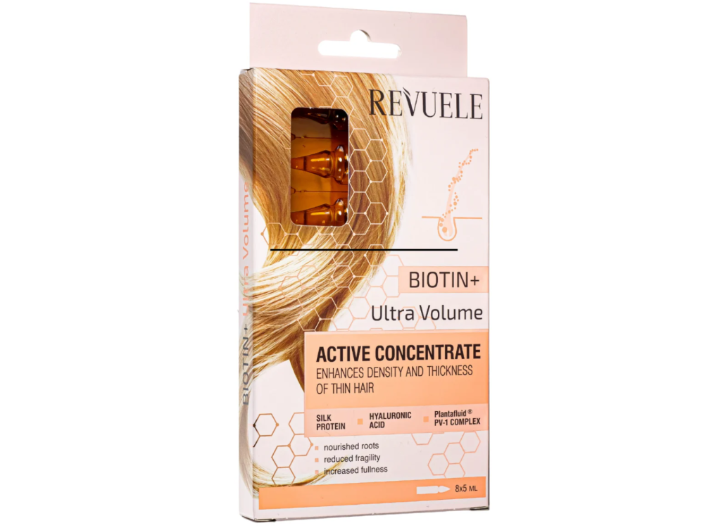 Ампули для волосся Revuele BIOTIN+ULTRA VOLUME Активний концентрат, 8*5 мл