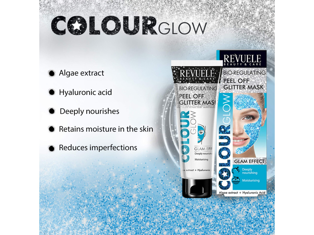 Маска-плівка для обличчя синя біорегулююча Revuele Color Glow, 80 мл