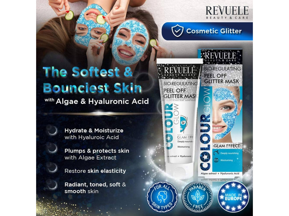 Маска-плівка для обличчя синя біорегулююча Revuele Color Glow, 80 мл