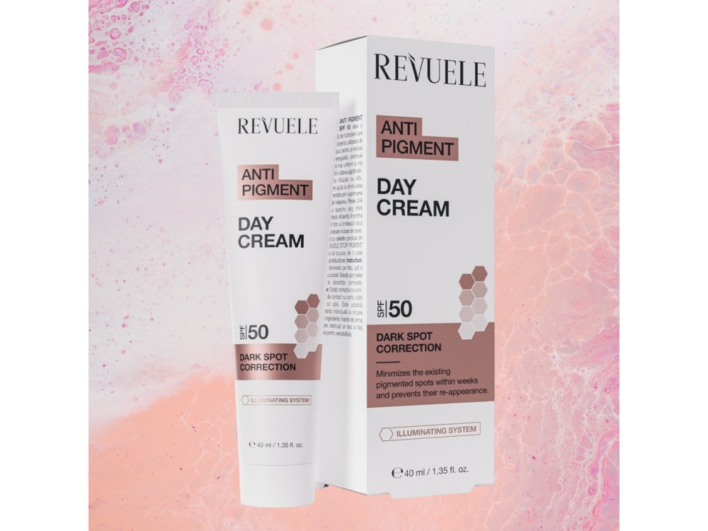 Крем для обличчя Денний проти пігментації Revuele SPF 50, 40 мл