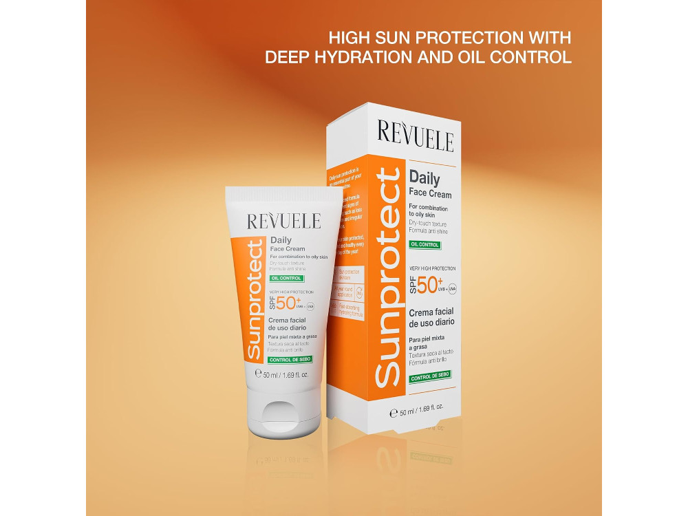 Крем сонцезахисний для обличчя та тіла Контроль жиру Revuele SPF50+, 50 мл