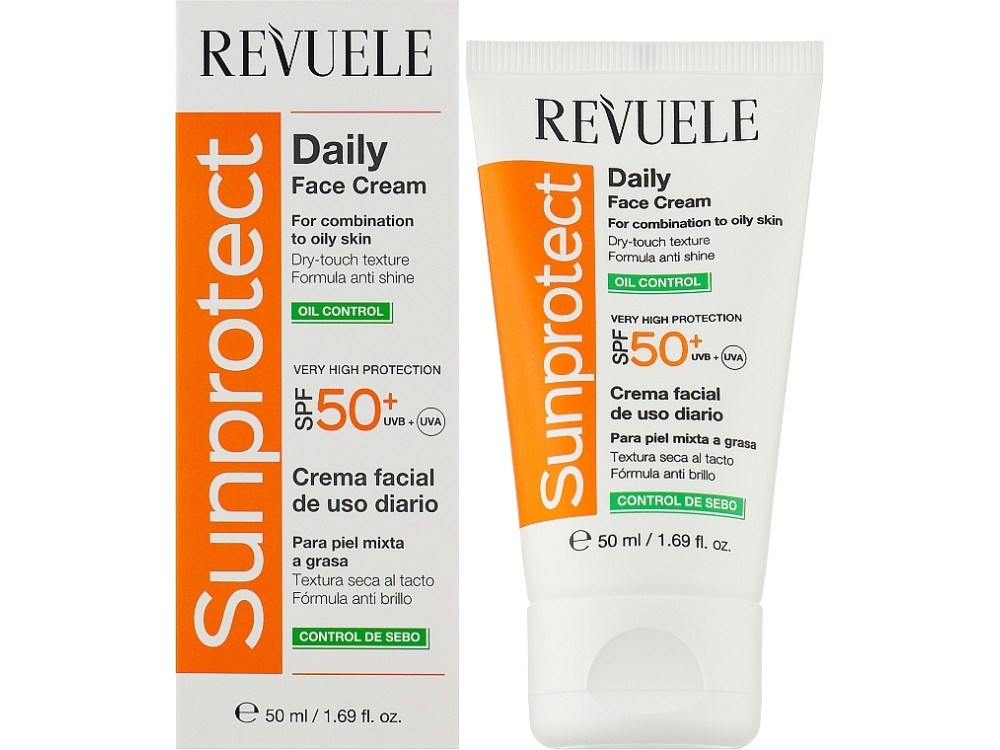Крем сонцезахисний для обличчя та тіла Контроль жиру Revuele SPF50+, 50 мл
