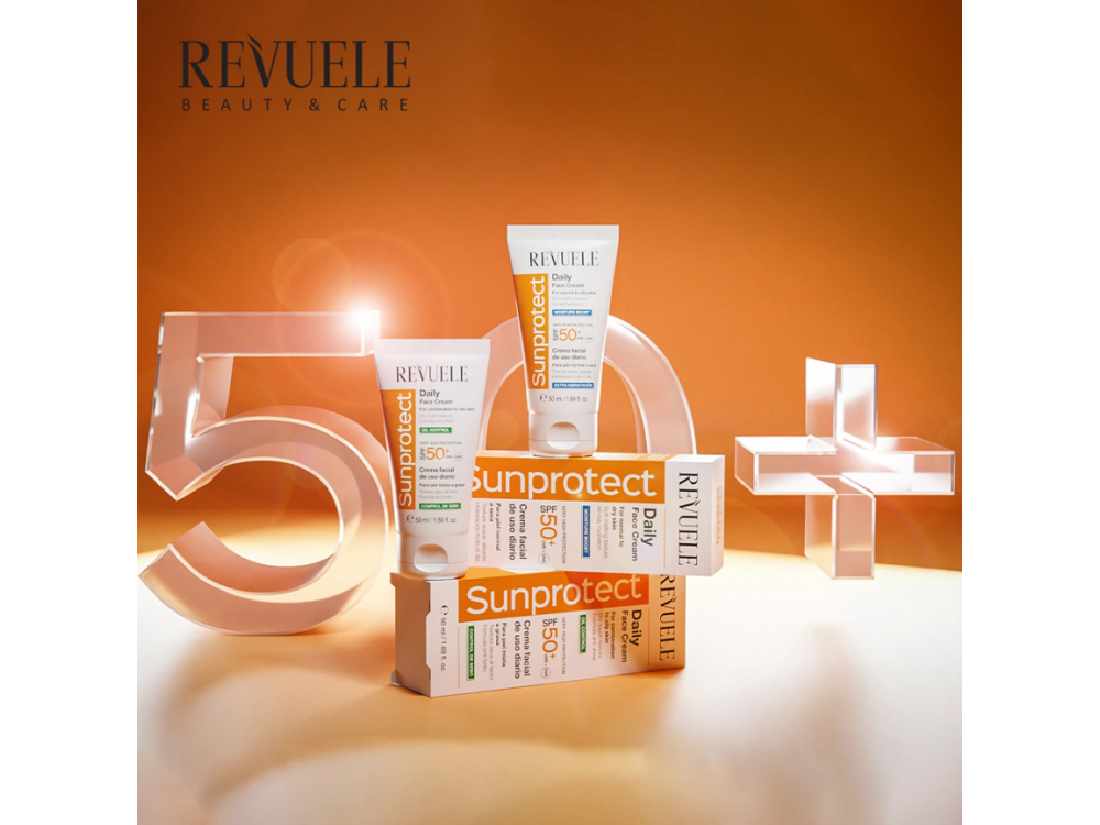 Крем сонцезахисний для обличчя та тіла Контроль жиру Revuele SPF50+, 50 мл