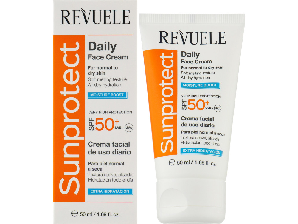 Крем сонцезахисний для обличчя та тіла зволожуючий Revuele SPF50+, 50 мл