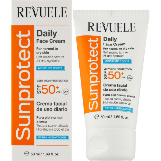 Крем сонцезахисний для обличчя та тіла зволожуючий Revuele SPF50+, 50 мл