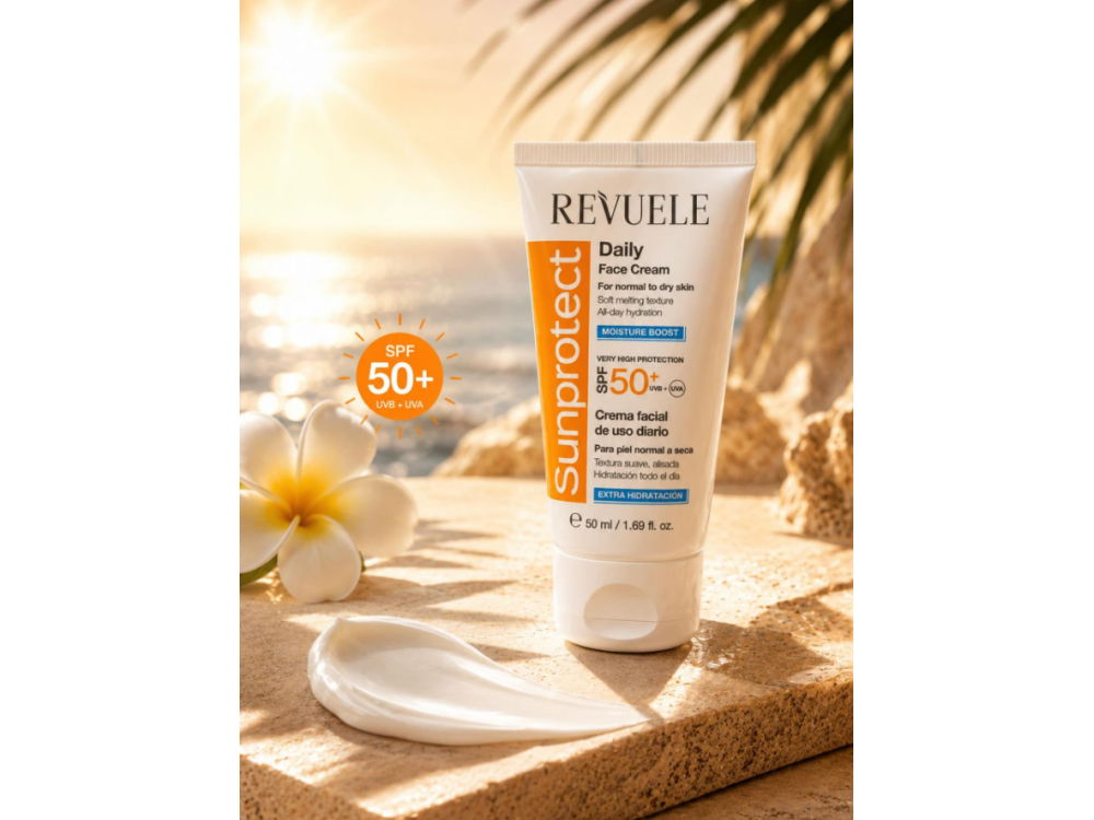 Крем сонцезахисний для обличчя та тіла зволожуючий Revuele SPF50+, 50 мл