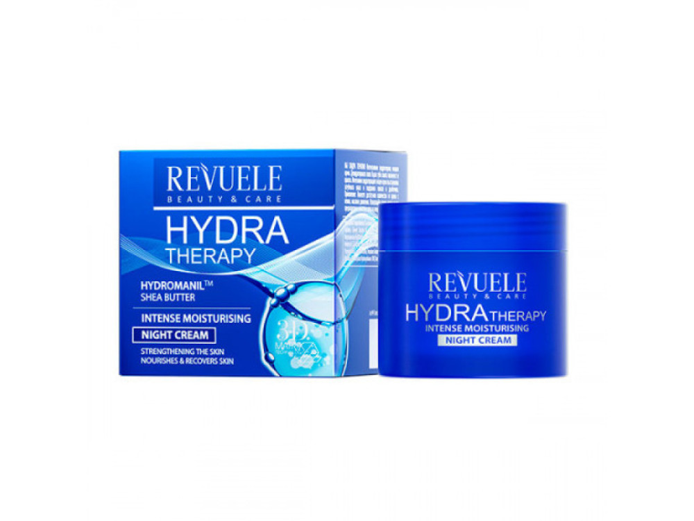 Нічний крем для обличчя інтенсивно зволожувальний  Revuele Hydra Therapy, 50 мл