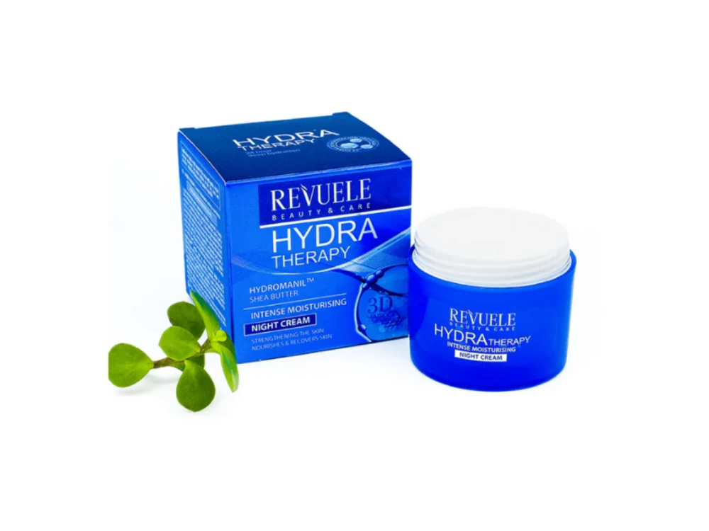 Нічний крем для обличчя інтенсивно зволожувальний  Revuele Hydra Therapy, 50 мл