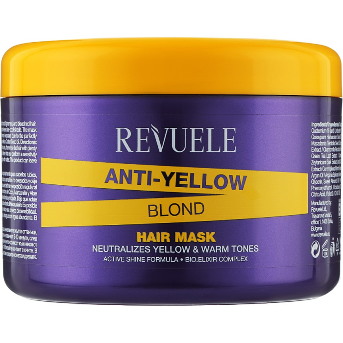Маска для волосся з ефектом антижовтизни Revuele Anti Yellow Blond, 500 мл