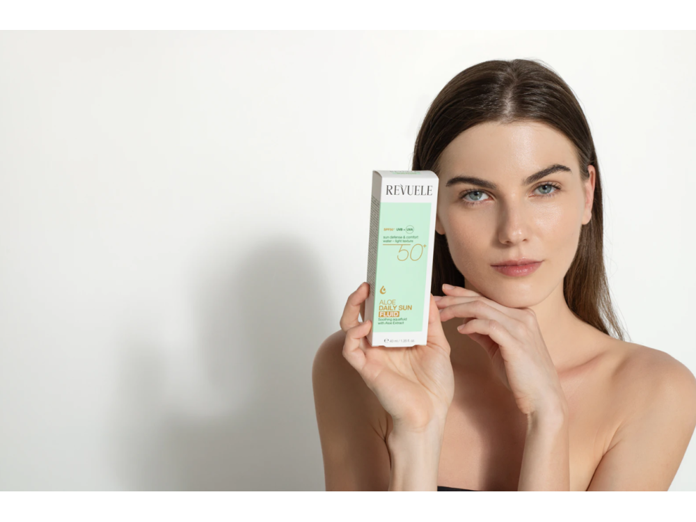 Флюїд для обличчя сонцезахисний SPF50+ Revuele Aloe Daily Sun, 40 мл