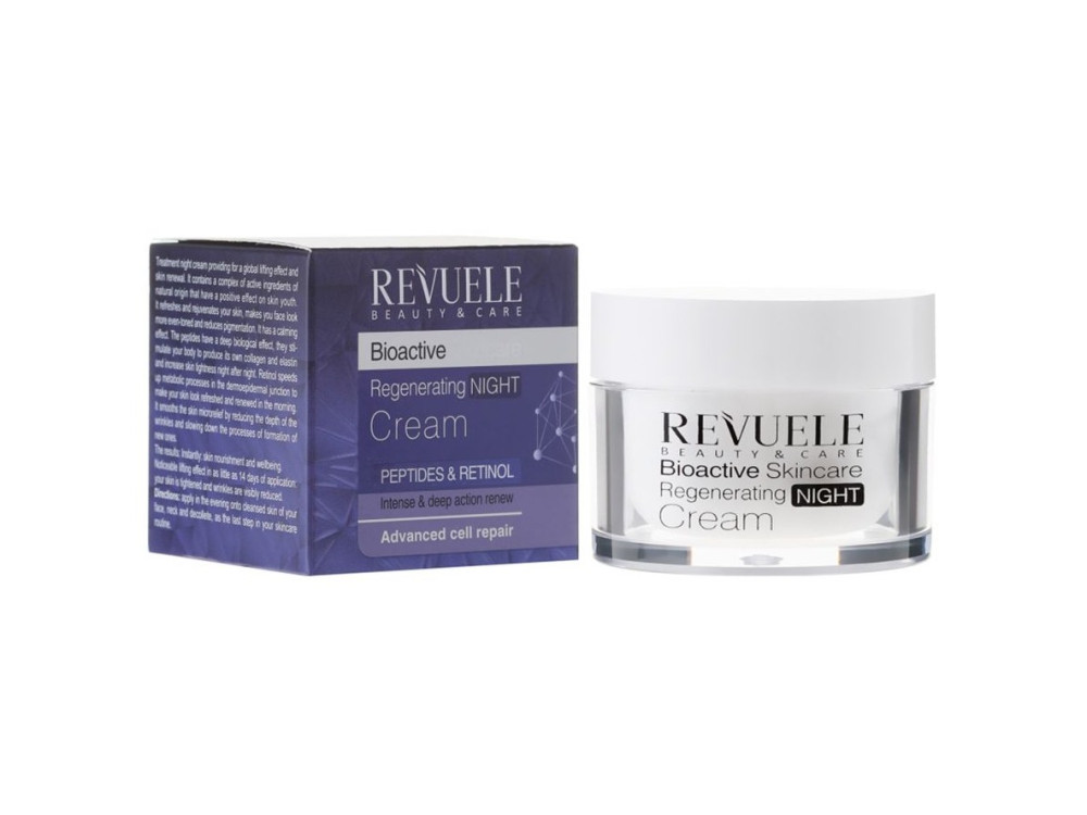 Крем нічний регенеруючий з пептидами та ретинолом Revuele Bioactive Skincare, 50 мл