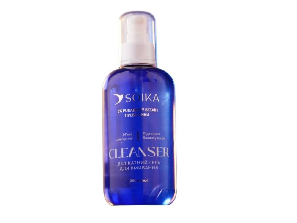 Делікатний гель для вмивання обличчя Soika CLEANSER з бетаїном та пробіотиками, 250мл