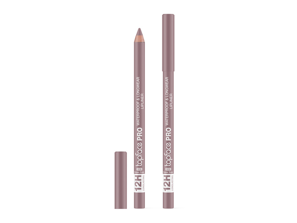 Олівець для губ водостійкий Topface PT621 PRO Waterproof & Longwear Lipliner 006 Cream Trace, персиковий нюд, 1,14 г