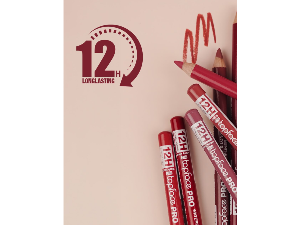 Олівець для губ водостійкий Topface PT621 PRO Waterproof & Longwear Lipliner 006 Cream Trace, персиковий нюд, 1,14 г