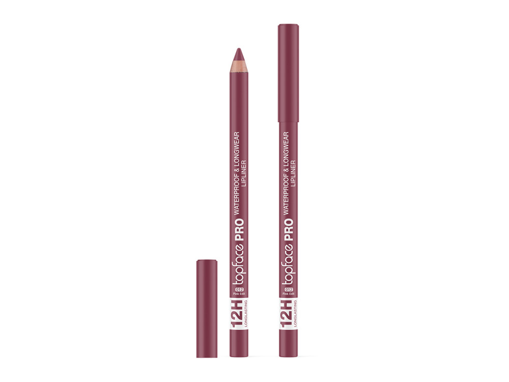 Олівець для губ водостійкий Topface PT621 PRO Waterproof & Longwear Lipliner 012 Pink Edit, бордово-коричневий, 1,14 г