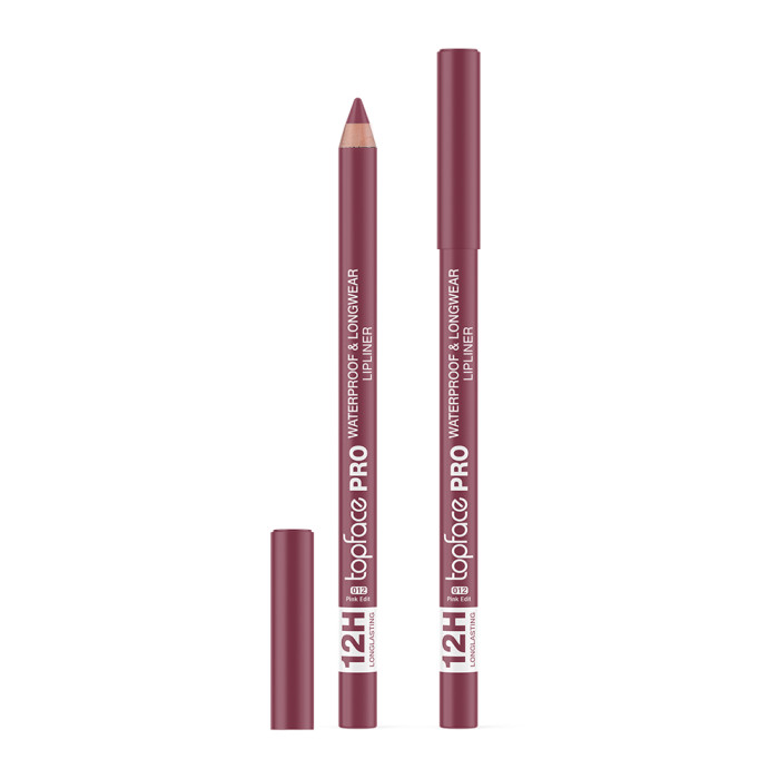 Олівець для губ водостійкий Topface PT621 PRO Waterproof & Longwear Lipliner 012 Pink Edit, бордово-коричневий, 1,14 г