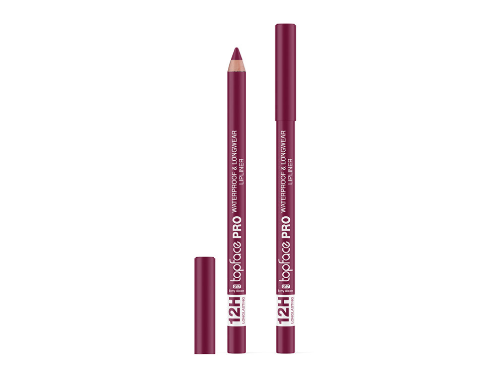 Олівець для губ водостійкий Topface PT621 PRO Waterproof & Longwear Lipliner 017 Berry Bloom, сливово-малиновий, 1,14 г