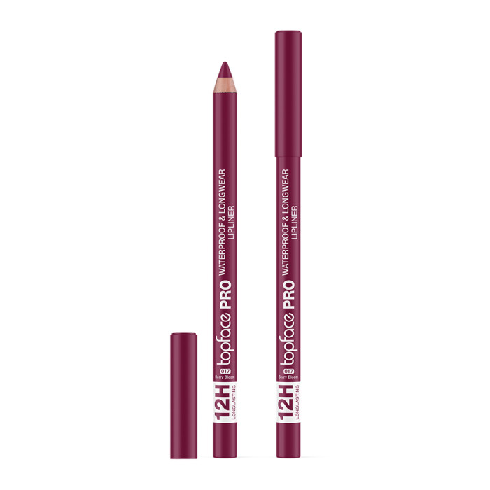 Олівець для губ водостійкий Topface PT621 PRO Waterproof & Longwear Lipliner 017 Berry Bloom, сливово-малиновий, 1,14 г