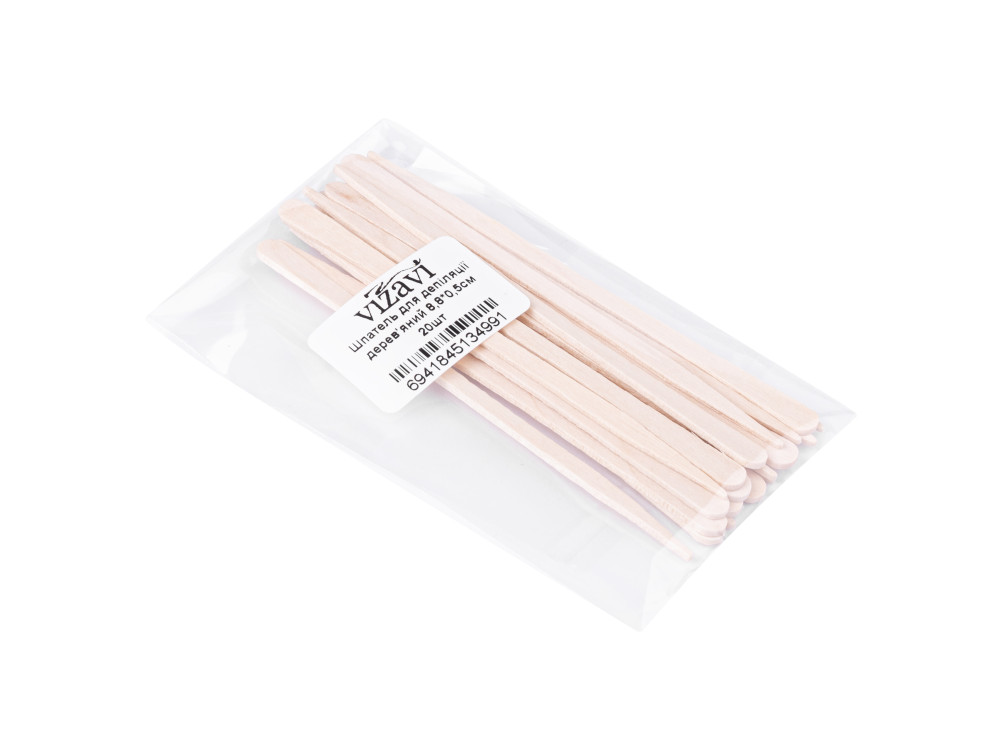 Шпатель для депіляції дерев'яний (8,8*0,5см) 20шт